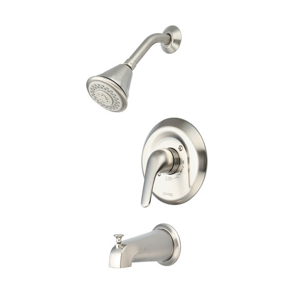 Pioneer Faucets Single Handle Tub and Shower Trim Set, Wallmount, Brushed Nickel, Handle Style: Lever T-4LG100-BN